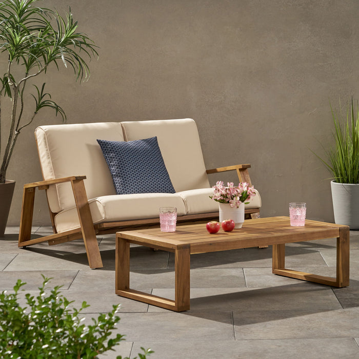 Paloma - Contemporary Loveseat And Coffee Table Set With Weather Resistant Cushions
