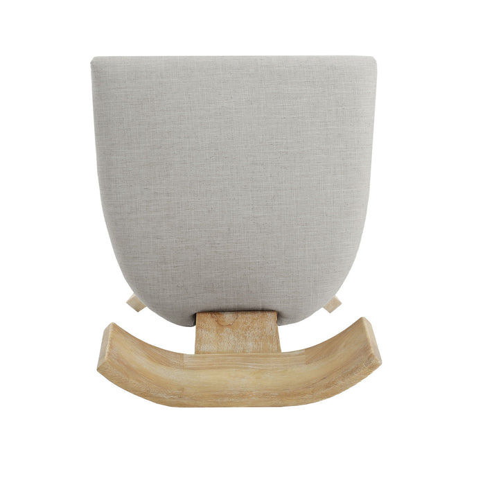 Contemporary Fabric Upholstered Side Dining Chairs Set With Curved Back