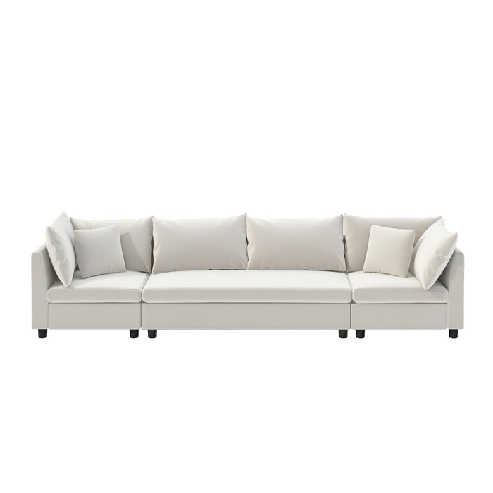 Modern Modular Sectional Oversized Couch Set With Pillows, Minimalist Style Wide Seat Comfy Sofa