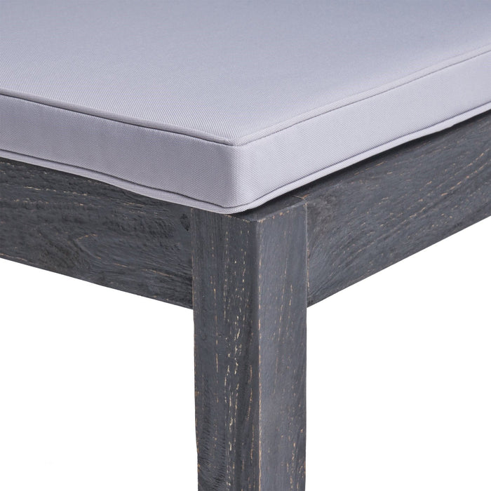 Outdoor 6 Seater Dining Set With Bench - Dark Gray / Light Gray