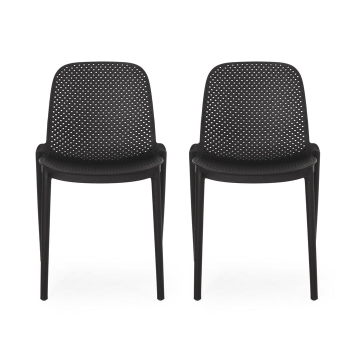 Outdoor Stacking Dining Side Chair (Set of 2)