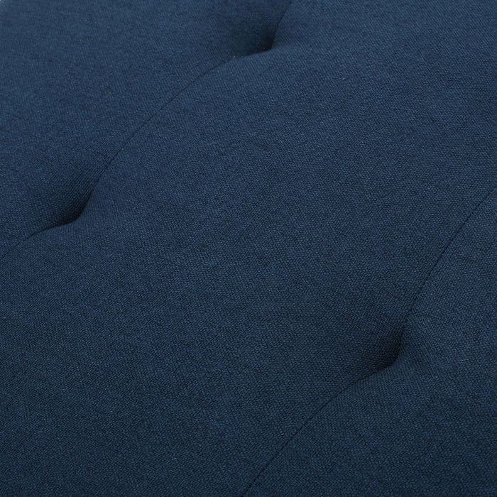 Ottoman With Birch Wood Legs And Cushioned Top For Comfort