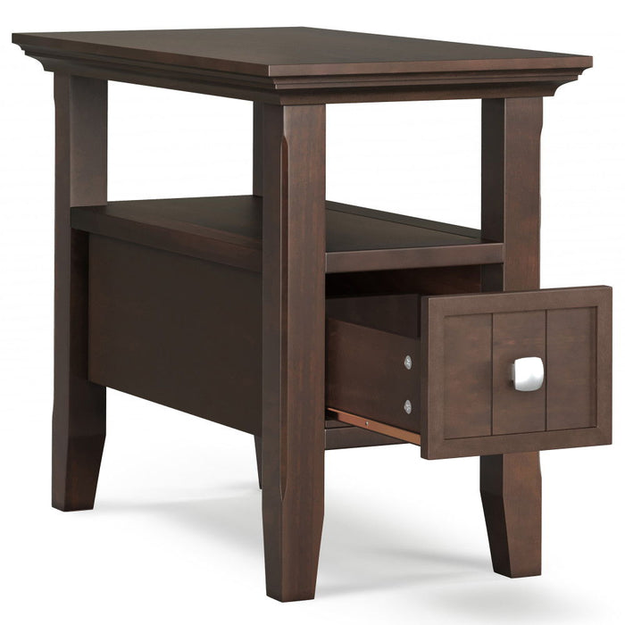 Acadian - Narrow Side Table With Drawer - Brown