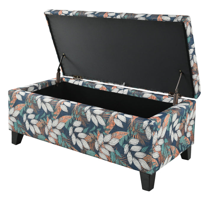 Charming Floral Storage Ottoman With Upholstered Fabric