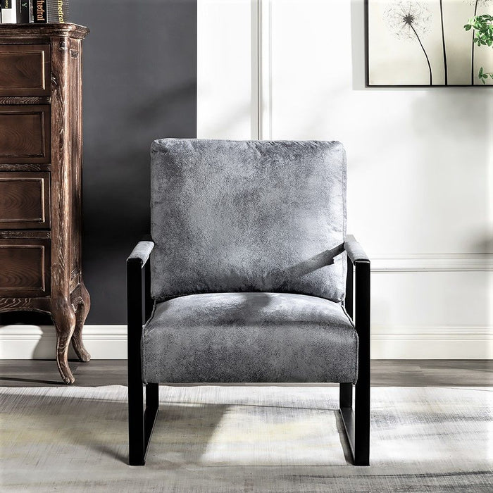 Classic Mid Century Modern Accent Chair With Durable Square Metal Frame, Armchair