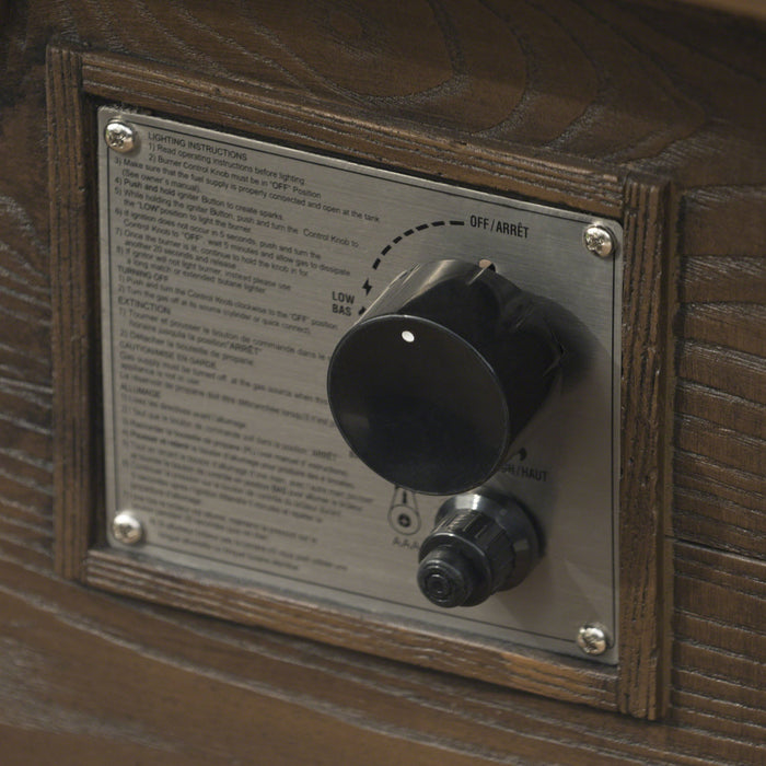 Outdoor Patio Square Gas Burning Mgo Fire Pit, Tank Inside, 40000 Btu