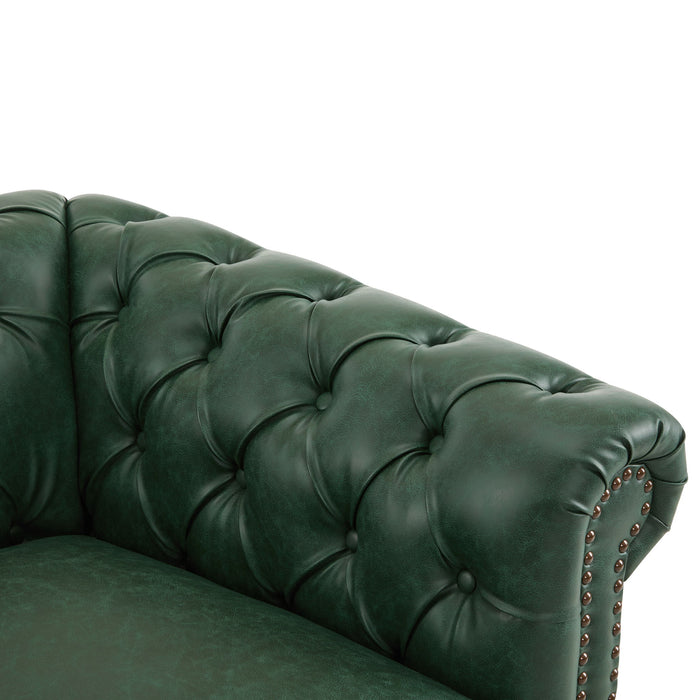 Chesterfield Style Swivel Club Chair With Button Tufted