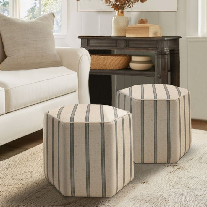 Accent Ottoman Printed Stripe