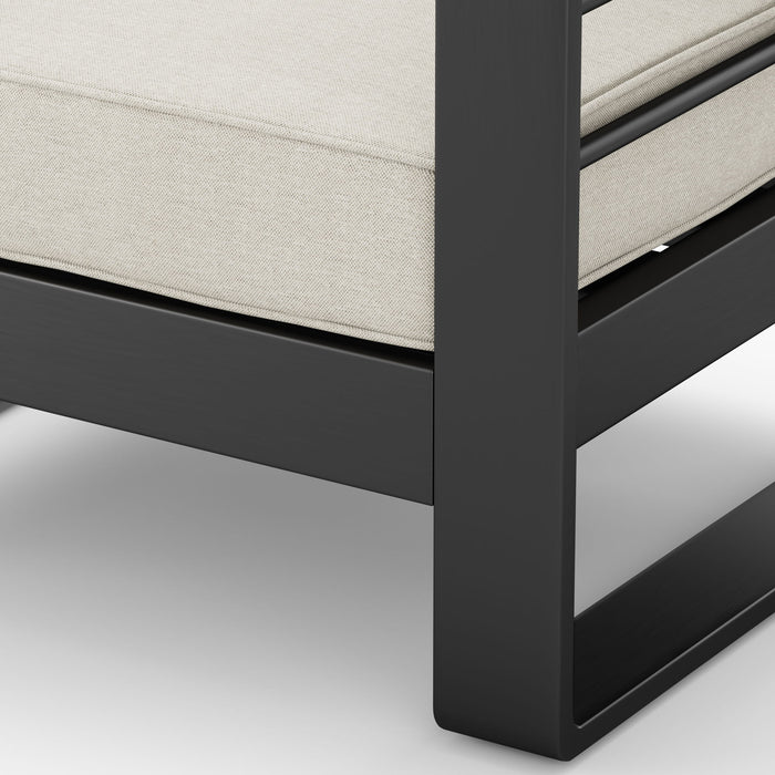 Maya Bay - Outdoor Patio Aluminum 4 Piece Chat Set With Cushion - Beige / Black