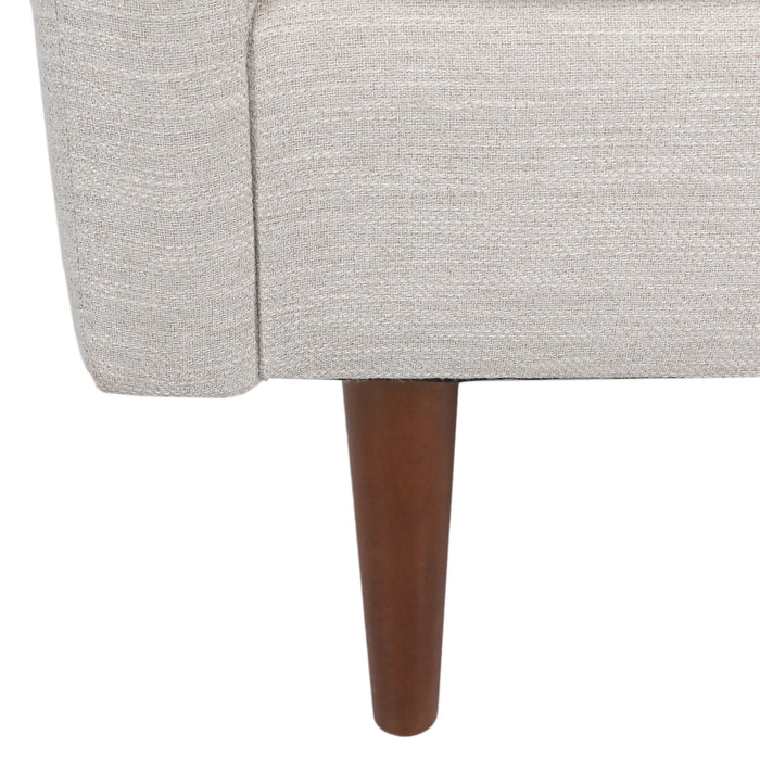 Contemporary Fabric Club Chair With Birch Wood Legs - Beige
