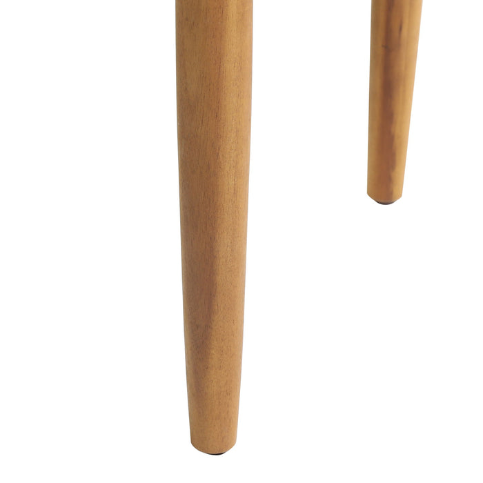 Outdoor Square Side Table With Slatted Top And Wood Frame - Teak