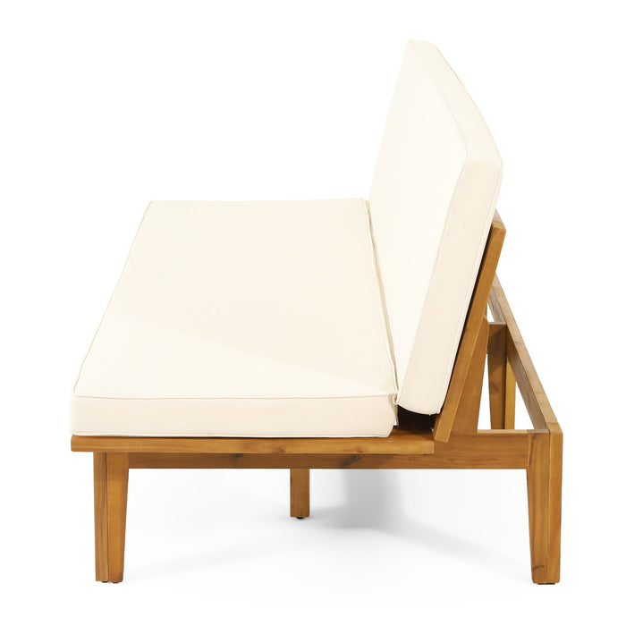 Outdoor Elegance Daybed With Convertible Design Cushion Frame - Beige