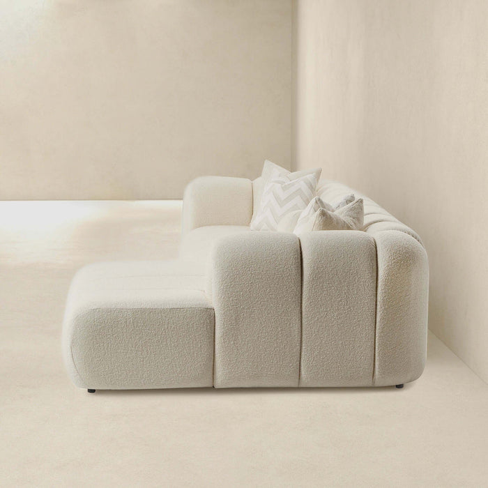 Beatrice - Modern Tufted Right Sectional Sofa - Ivory