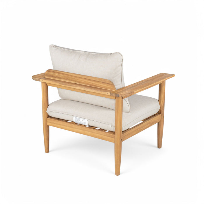 Terassi - Outdoor Lounge Chair (Set of 2) With Cushions - Beige / Light Teak