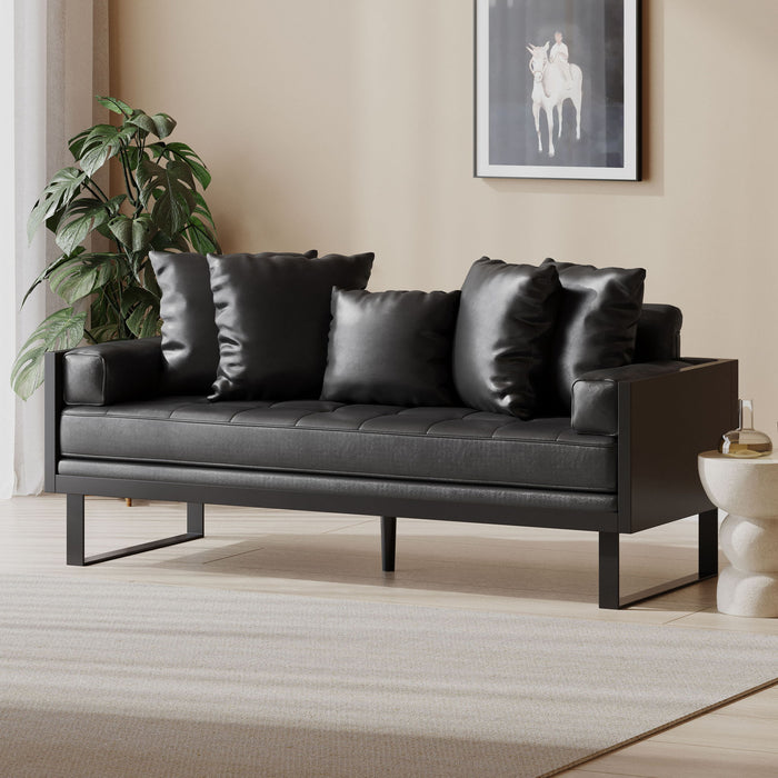 Contemporary Oversized Loveseat With Accent Pillow