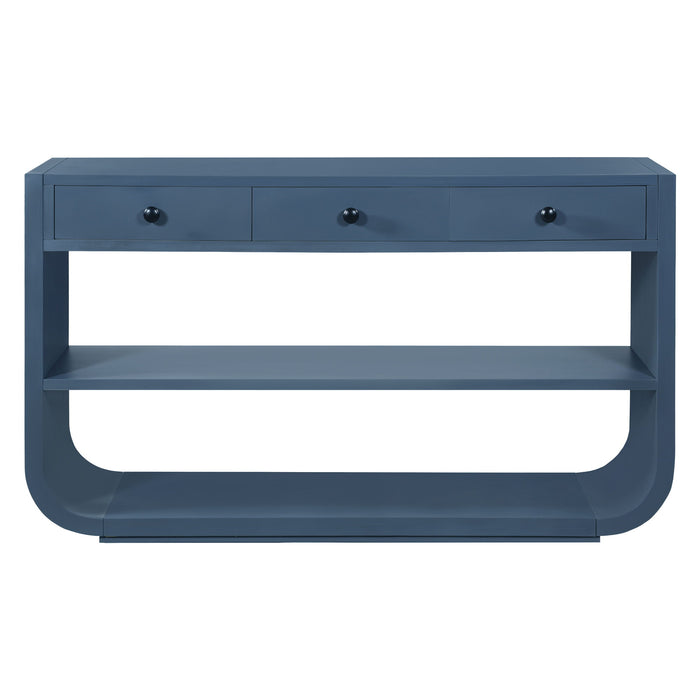 Console Table With 3 Soft Close Drawers & 2 Open Shelves
