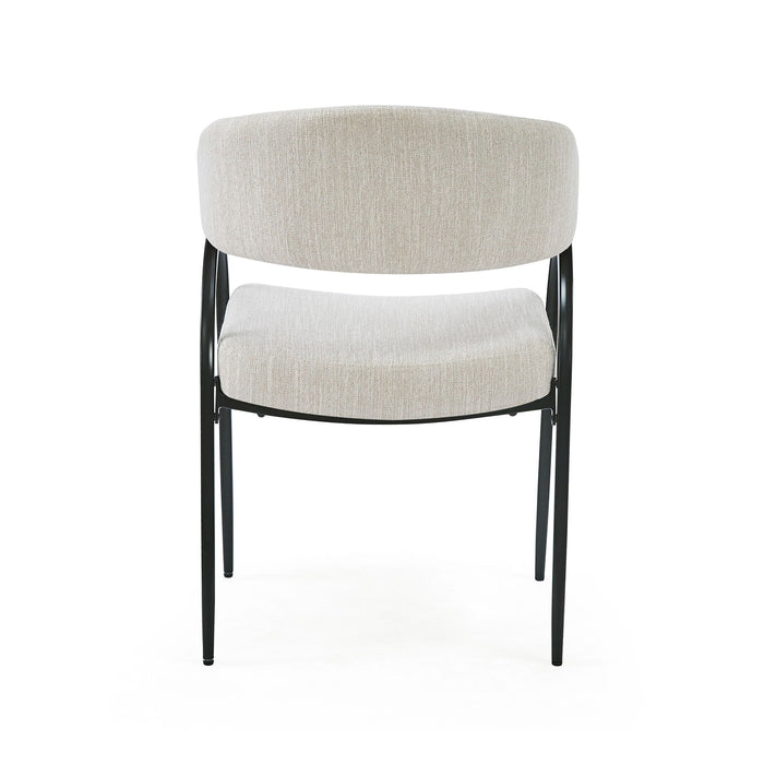 Contemporary Upholstered Dining Chairs With Metal Legs (Set of 2)