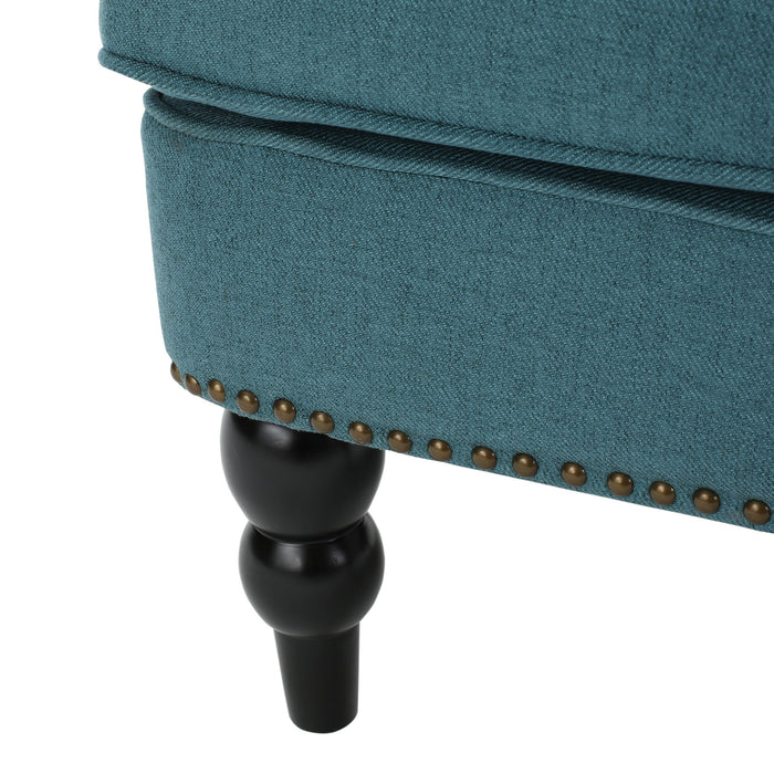 Harrison - Tufted Club Chair With Plush Cushion And Studded Trim - Dark Teal