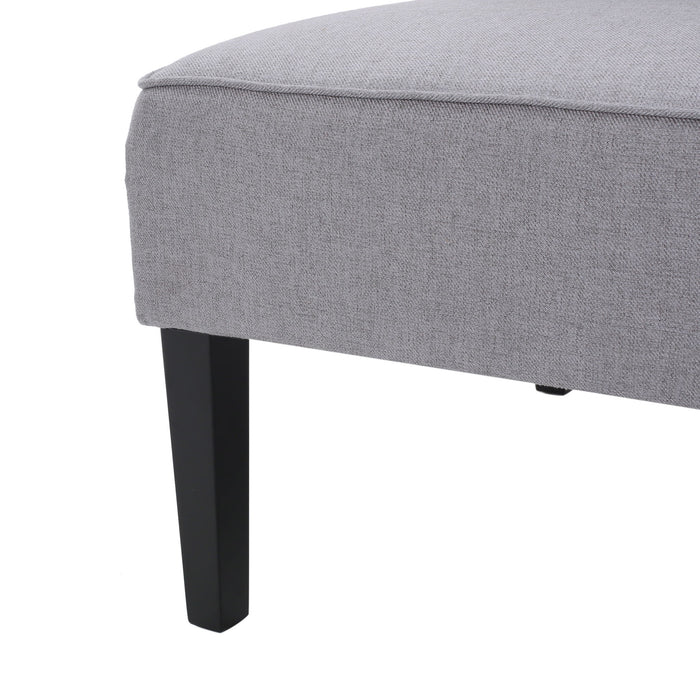 Contemporary Loveseat With Upholstered Fabric And Birch Wood Legs - Light Gray