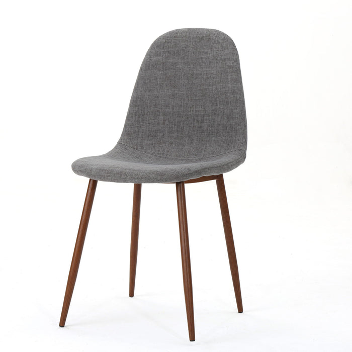 Modern Minimalist Fabric Dining Chair With Iron Legs