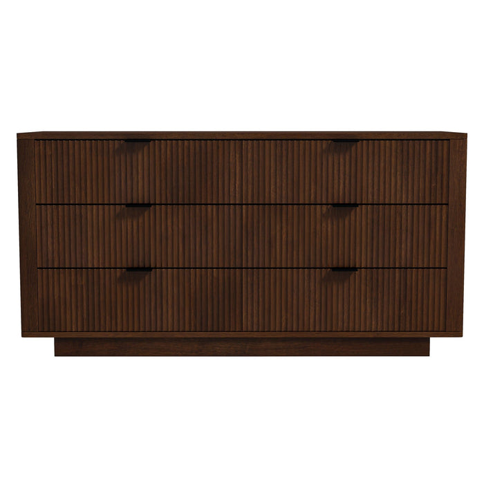 Lola - Mid-Century Modern Dresser With 6 Drawers - Dark Brown