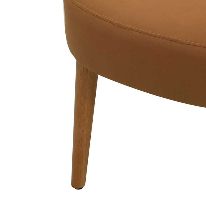 Accent Chair With Rattan Armrests And Wooden Legs Velvet For Living Room