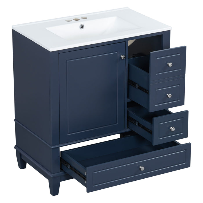 Freestanding Bathroom Vanity With Sink, Soft Close Door, 3 Drawers