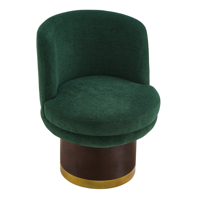 Round Swivel Accent Chair With Ergonomic Backrest For Living Room