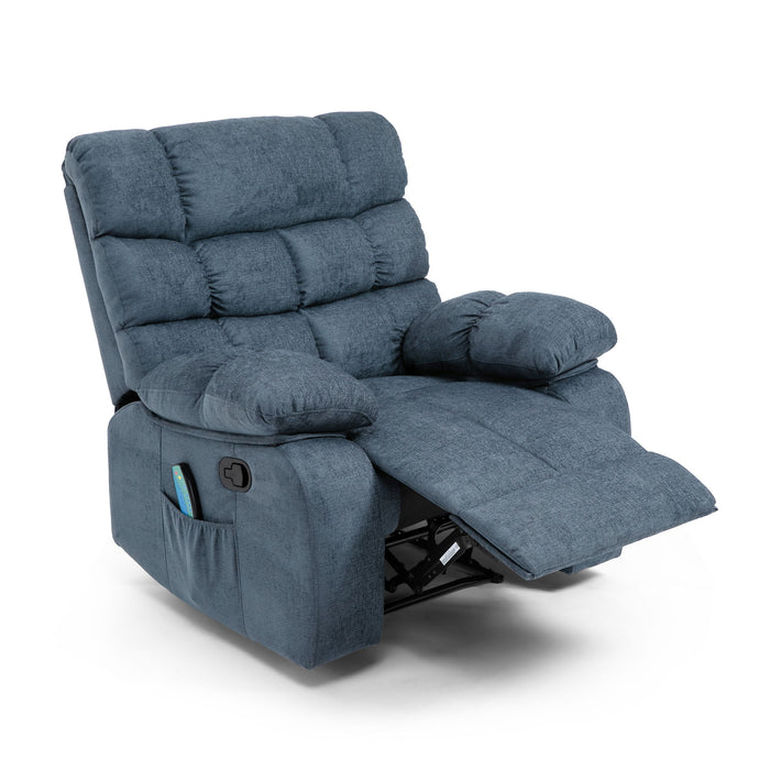 Contemporary Massage Recliner With Pillow Tufted Design - Charcoal