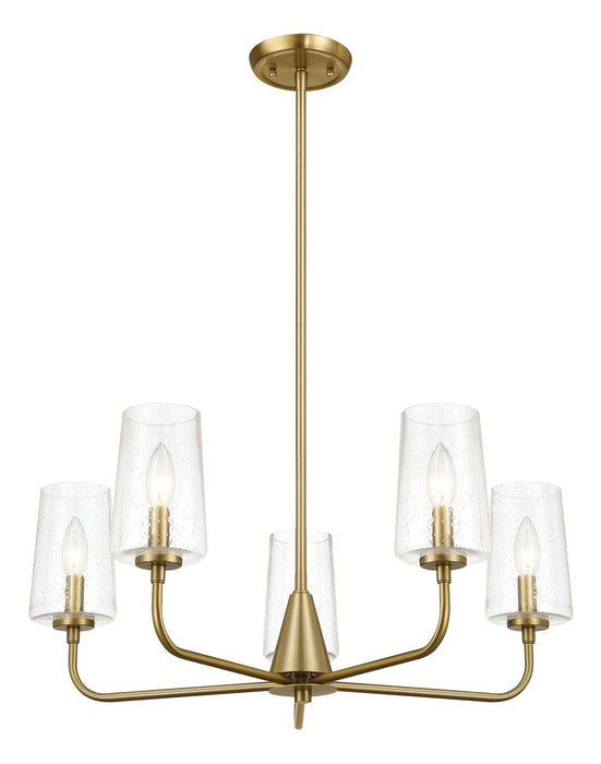 Dazzle - 5 Lights Chandelier With Clear Seeded Satin - Antique Brass / Clear / Gold