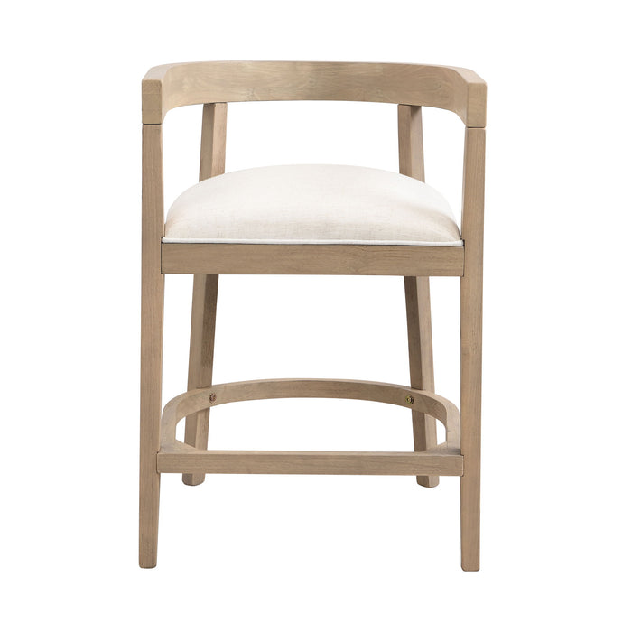 Modern Rubberwood Counter Stool Set With Upholstered Seats