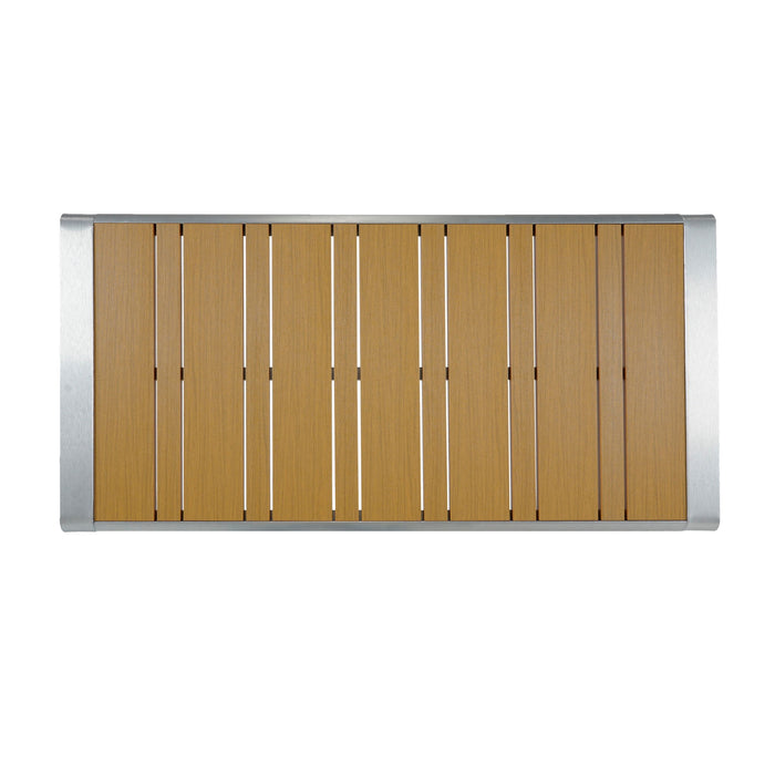 Cora - Outdoor Aluminum Coffee Table - Natural / Silver