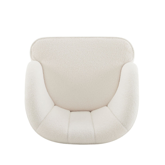 Elegant Upholstered Barrel Accent Chair With Wooden Legs