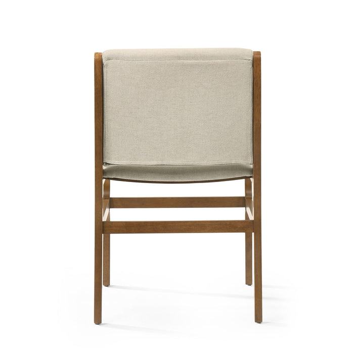 Contemporary Dining Chair Set Upholstered Fabric With Rubberwood Frame