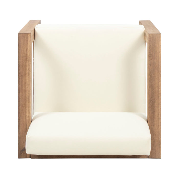 Outdoor Club Chair With Cushion And A Shape Legs - Beige