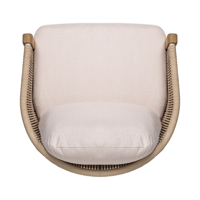 Grotta - Outdoor Dining Arm Chair (Set of 2) - Teak / Beige