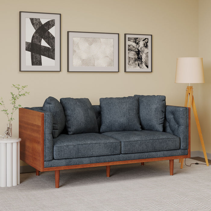 Retro Modern Loveseat With Button Tufted Upholstery