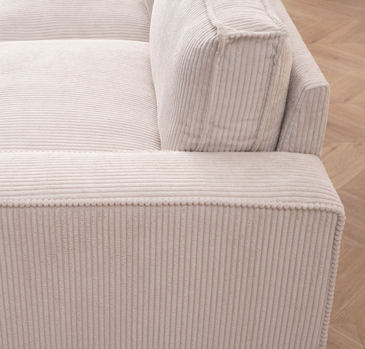 Luxe - Corduroy Sofa With Sleek Design, Spacious And Comfortable 3 Seater Couch