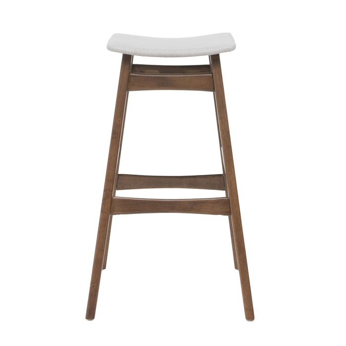 Mid Century Modern Bar Stool Set With Upholstered Seating
