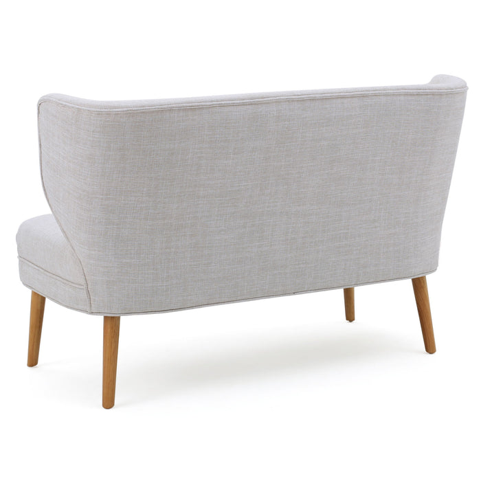 Elegant Classic Upholstered Loveseat With Curved Backrest