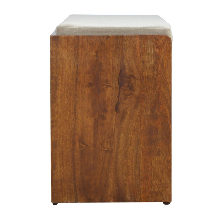 Pull Out Shoe Bench - Chestnut / Mud Linen