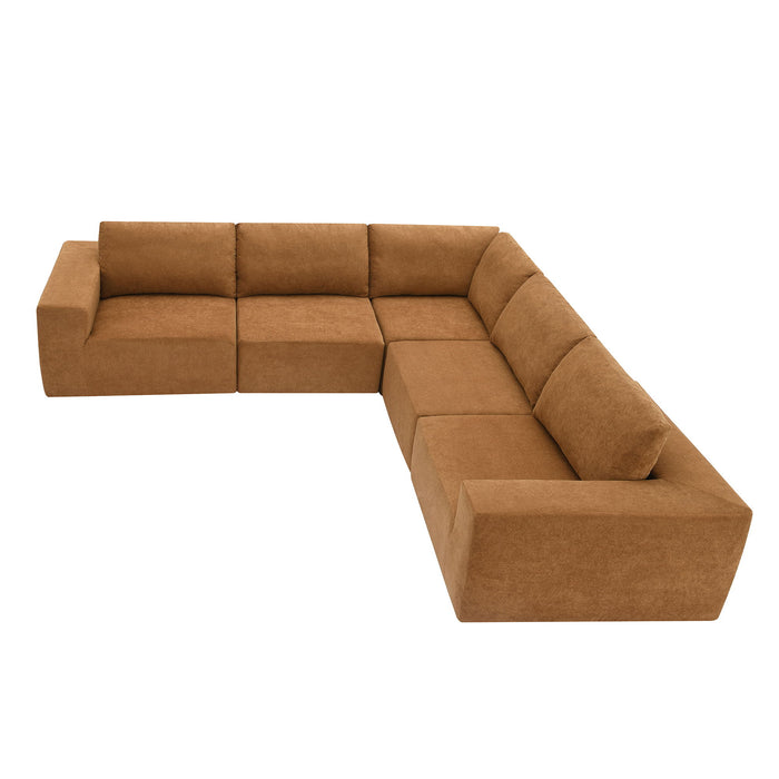 Modular Sectional With Wide Seat Free Combination L Shaped Couch Set Cloud Upholstered Minimalist Boneless Sofa