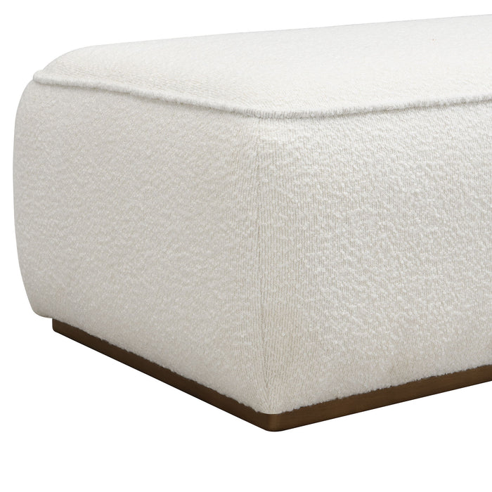 Grainy Footstool For Home - Beige