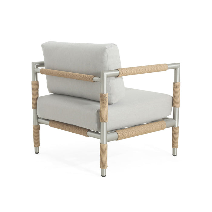 Oriana - Aluminum Outdoor Patio Armchair With Thick Cushions - Light Gray