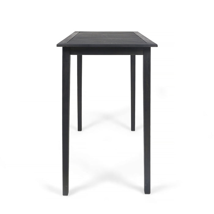 Outdoor Minimalist Acacia Wood Rectangle Bar Table