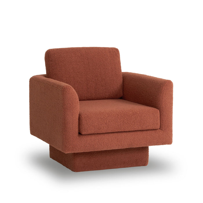 360° Modern Swivel Accent Chair Round Armchair, Thick Padded Single Lounge Sofa Upholstered Comfy