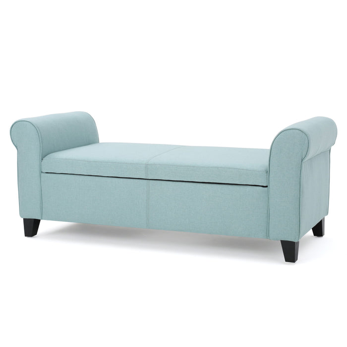 Hayes - Armed Storage Bench With Rolled Arms And Button Tufting