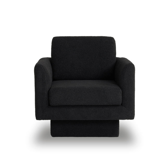 360° Modern Swivel Accent Chair Round Armchair, Thick Padded Single Lounge Sofa Upholstered Comfy