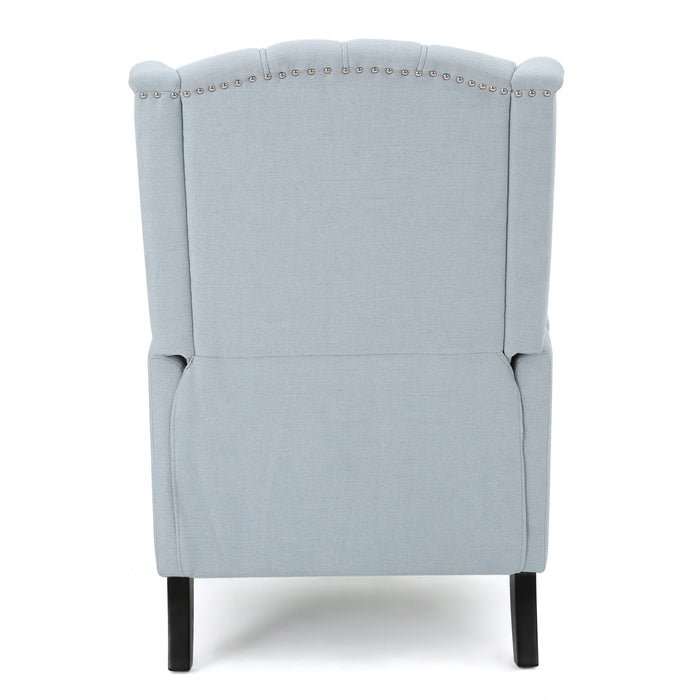 Armchair Recliner With Pushback Mechanism And Wingback Design