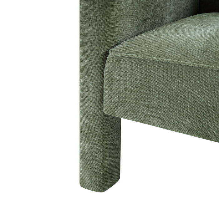 Barrel Accent Chair With Enclosed Arms